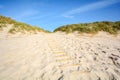 View to beautiful landscape with beach and sand dunes near Henne Strand, North sea coast landscape Jutland Denmark Royalty Free Stock Photo