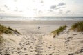 View to beautiful landscape with beach and sand dunes near Henne Strand, North sea coast landscape Jutland Denmark Royalty Free Stock Photo