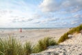 View to beautiful landscape with beach and sand dunes near Henne Strand, North sea coast landscape Jutland Denmark Royalty Free Stock Photo