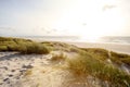 View to beautiful landscape with beach and sand dunes near Henne Strand, North sea coast landscape Jutland Denmark Royalty Free Stock Photo