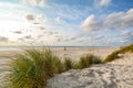 View to beautiful landscape with beach and sand dunes near Henne Strand, North sea coast landscape Jutland Denmark