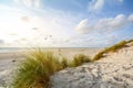 View to beautiful landscape with beach and sand dunes near Henne Strand, North sea coast landscape Jutland Denmark Royalty Free Stock Photo