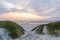 View to beautiful landscape with beach and sand dunes near Henne Strand, North sea coast landscape Jutland Denmark Royalty Free Stock Photo