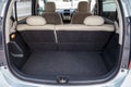 View to the beige interior of Toyota Passo with trunk of hatchback after cleaning before sale on parking Royalty Free Stock Photo