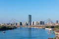 View to Belgrade City Center from Ada Bridge Royalty Free Stock Photo