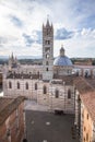 Bell tower and Dome of the Cathedral of Siena, Tuscany, Italy Royalty Free Stock Photo