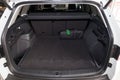 View to the black interior of Skoda Kodiaq with large trunk anÃÂ² opened door after cleaning before sale on parking