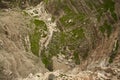 View to the bottom of the abyss from the monastery of temptation Royalty Free Stock Photo