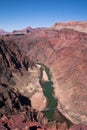 View to bridge over Colorado River in Grand Canyon from above Royalty Free Stock Photo