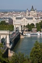 View to the Bridge over Donau in Budapest