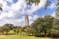 view to capitol tower of Louisiana from Lousiana Veterans memorial park in Baton Rouge, Louisiana