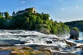View to the castle at the rhine falls in Switzerland 20.5.2020