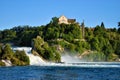 View to the castle at the rhine falls in Switzerland 20.5.2020