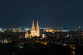 View to the cathedral and over the old town of Regensburg, Germany Royalty Free Stock Photo