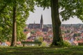 View to the cathedral and over the old town of Regensburg, Germany Royalty Free Stock Photo