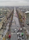 View to  Champs-lyses avenue from arch de triomphe, Paris, France Royalty Free Stock Photo