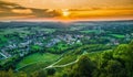 View to from Chateau Chalon in the Franche Comte in France Royalty Free Stock Photo