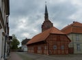 View to the church called Johanniskirche in the city Doemitz