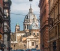 View to church domes from Via Marianna Dionigi in Rome, Italy. City trip, Europe, bucket list destination.