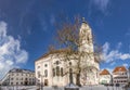 view to church of our landy in small town of Guenzburg in Bavaria Royalty Free Stock Photo
