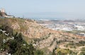 View to city Nesher with suburbs and Haifa Bay