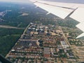 view to a city from the plane Royalty Free Stock Photo