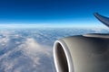 View to clouds through aircraft window Royalty Free Stock Photo