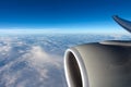 View to clouds through aircraft window