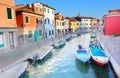 View to the colorful houses of Burano island