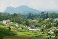 View to the countryside buildings with beautiful landscape in Nuwara Eliya, Sri Lanka.