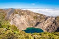 View to the Crater of Irazu Volcano at Irazu Volcano National Park in Costa Rica