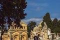 View to crypt and graves on Addolorata cemetery