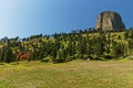 View to Devils Tower National Monument in Wyoming Royalty Free Stock Photo