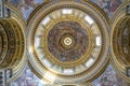 view to the dome from the ceiling of the church of santa Agnese in Agone located in piazza Navona, Rome, Italy Royalty Free Stock Photo
