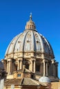 View to the Dome of the the St. Peter`s Basilica. Vatican. Rome. Italy Royalty Free Stock Photo
