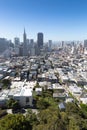 A view to downtown of San Francisco from the top of Coit Tower, Royalty Free Stock Photo