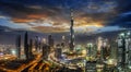 View to Dubai Business Bay just after sunset, UAE Royalty Free Stock Photo