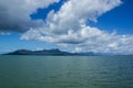 view to dunk island on a beautiful summer day, Missions beach, Queensland, Australia Royalty Free Stock Photo