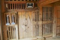 View to the entrance to the storage room of the Tripitaka Koreana in Haeinsa temple in Chiin-Ri, Korea.