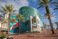 view to facade of famous aquarium in New Orleans at the harbor area, Louisiana, USA