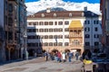 View to the famous Golden Roof (Goldenes Dachl) in Innsbruck, Austria. Royalty Free Stock Photo