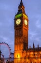 Big Ben in night time with illumination Royalty Free Stock Photo