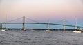 Newport Bridge in sunset Royalty Free Stock Photo