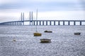 View to the famous Oresund Bridge between Sweden and Denmark Royalty Free Stock Photo