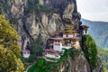 View to Famous Tigers Nest Temple in Bhutan