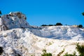 View to the famous white hill of Pamukkale Royalty Free Stock Photo