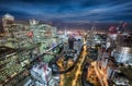 View to the financial district Canary Wharf in London Royalty Free Stock Photo