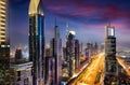 View to the financial district and downtown area of Dubai, UAE Royalty Free Stock Photo
