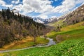 View to foothills of Caucasus mountains near Arkhyz, Karachay-Cherkessia, Russia