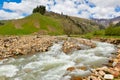 View to the foothills of the Caucasus mountains near Arkhyz Royalty Free Stock Photo